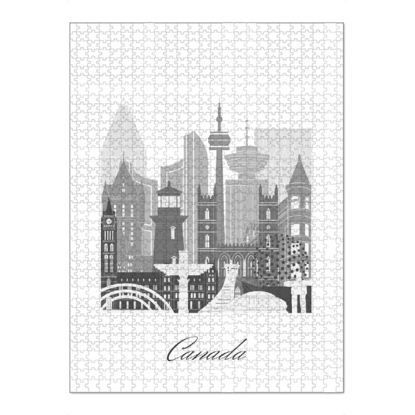 Puzzle Ravensburger "Kanada-Skyline sw" artboxONE - Städte,Reise,Architektur,Kartografie