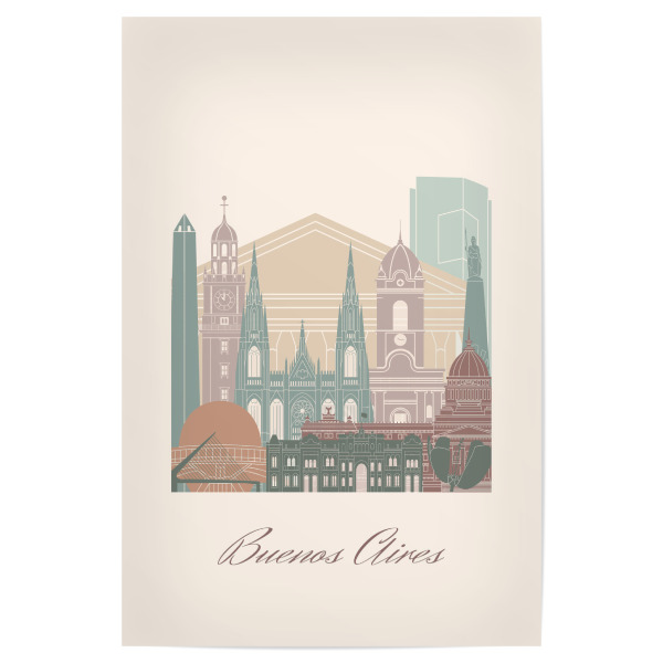 Poster 30x20 cm "Skyline von Buenos Aires" artboxONE - Städte,Reise,Architektur,Kartografie