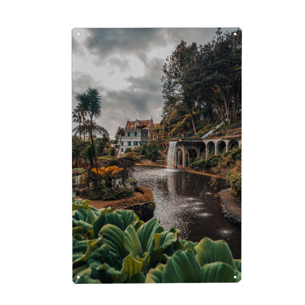 Holzbild "Monte Palace - Madeira" artboxONE - Reise,Architektur,Reise / Länder - Architektur,Reise,Madeira,Portugal,Garten,Botanisch,Natur,Stadt