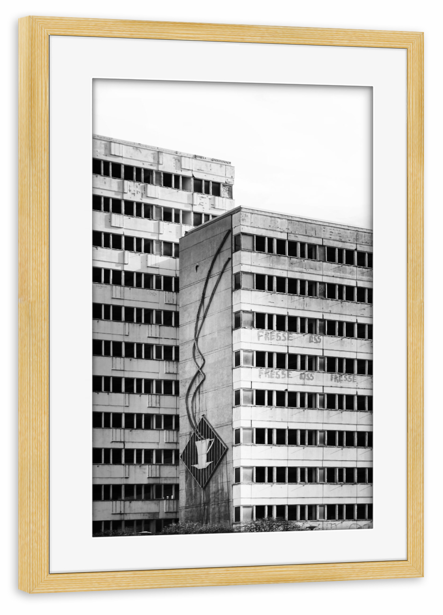 Poster mit Rahmen kiefer "„Haus der Statistik“ Berlin" artboxONE - Städte / Berlin,Schwarzweiß,Architektur