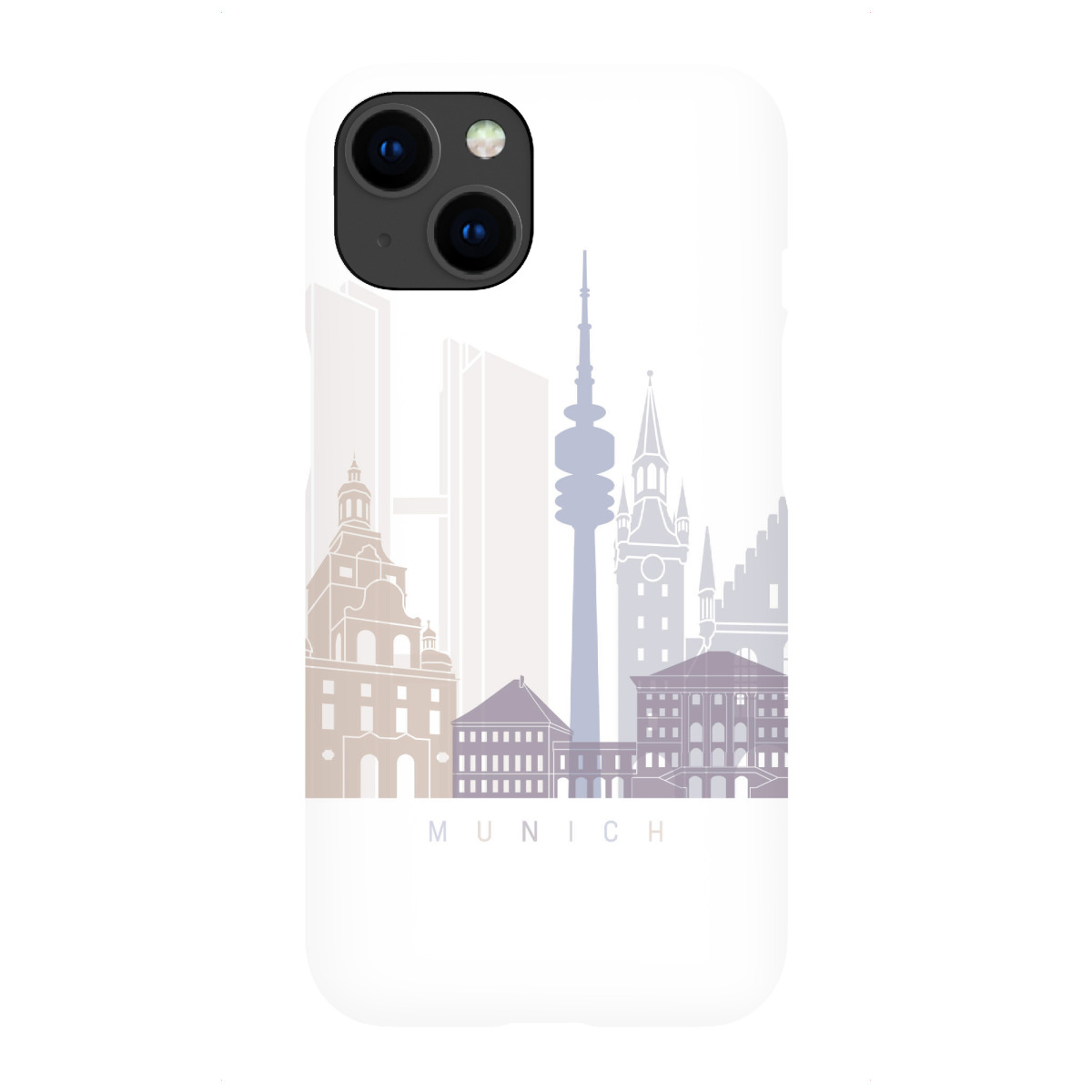 iPhone "MÜNCHEN SKYLINE PASTELL-b" Premium-Case Handyhülle artboxONE