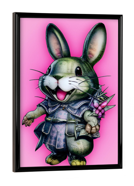 Poster mit schwarzem Rahmen "Kawaii Häschen" artboxONE - Für Kinder,Tiere - Häschen,Kawaii,Manga,Tier,Lustig,Nett,Chibi,Humor,Japandi