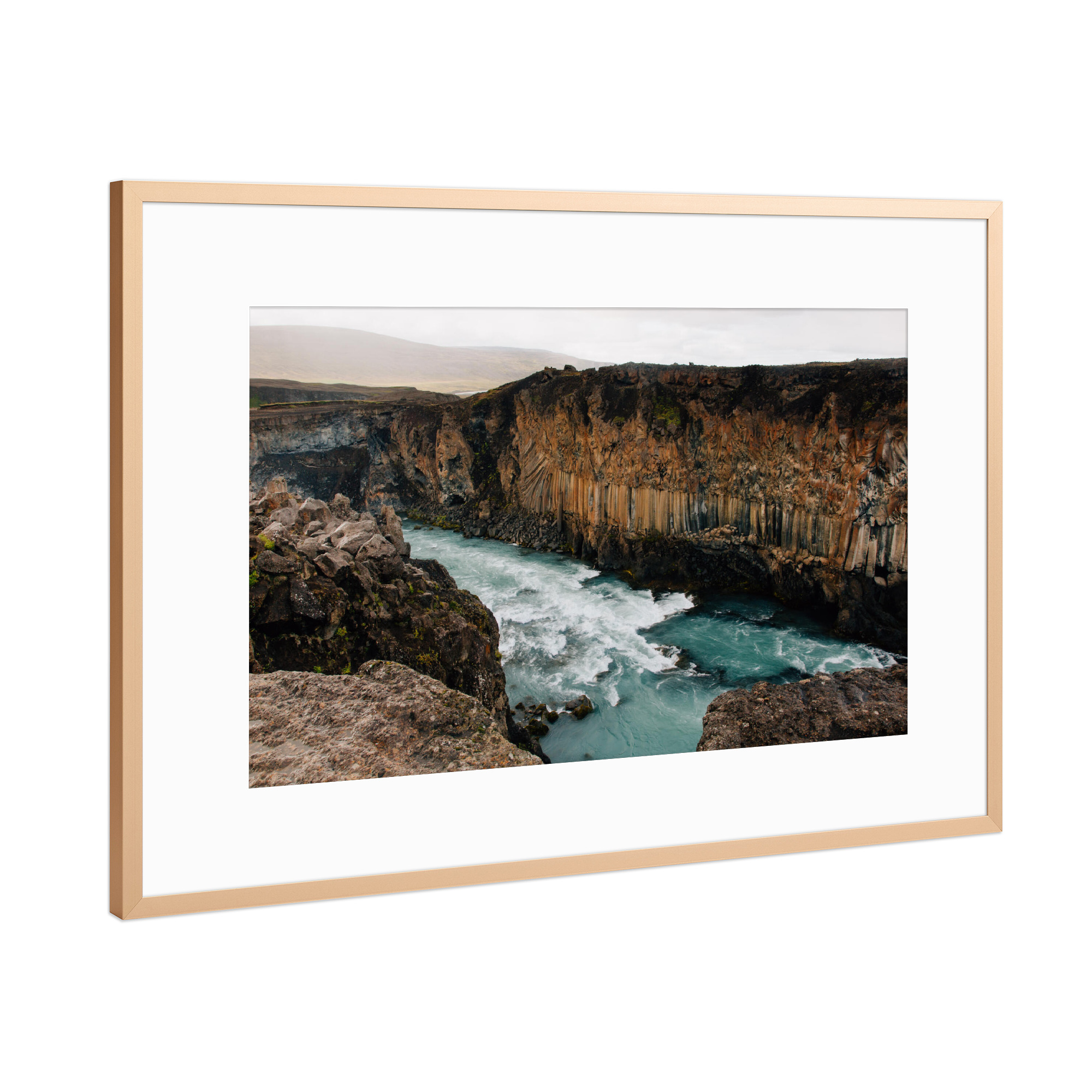 Poster mit Rahmen Kupfer "Landschaft beim Aldeyjarfoss" artboxONE - Natur,Reise,Reise / Länder