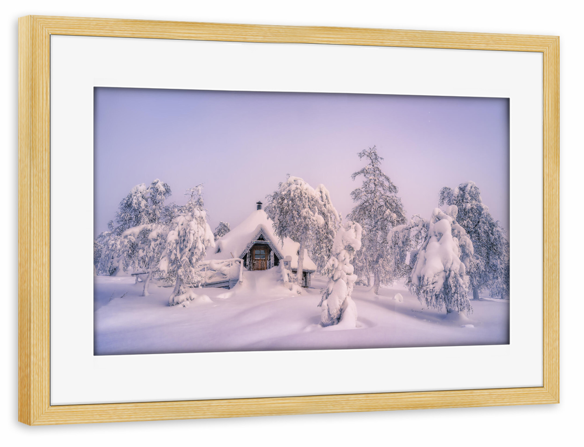 Poster mit Rahmen kiefer "Väterchen Frosts Hütte" artboxONE - Natur,Reise
