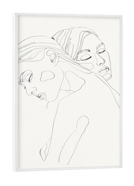 Poster mit weißem Rahmen "Security I" artboxONE - Menschen,Liebe - Lineart,Line-art,Linienzeichnung,Linien,Minimalistisch,Feminismus,Frauen