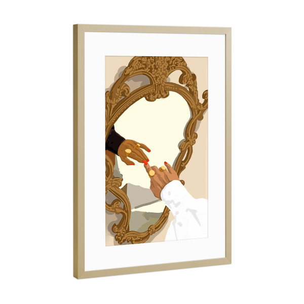 Poster mit Rahmen Gold "Wahrnehmung & Realität" artboxONE - Liebe