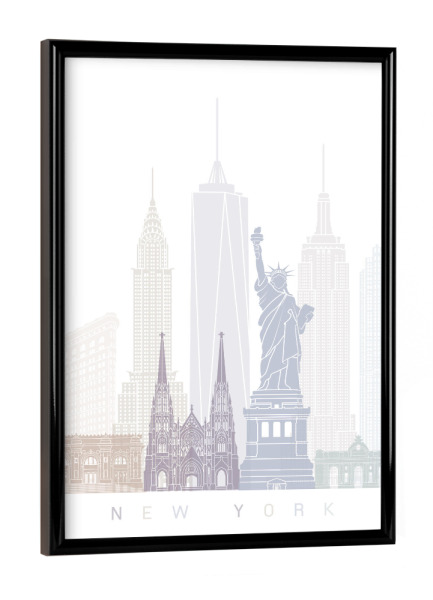 Poster mit schwarzem Rahmen "NEW YORK SKYLINE PASTELL" artboxONE - Städte,Architektur