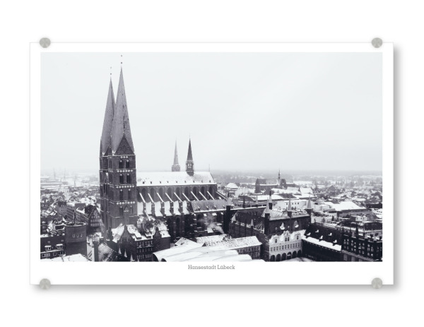 Acrylglasbild "Lübecker Dom" artboxONE - Städte,Reise,Schwarzweiß,Architektur,Reise / Länder