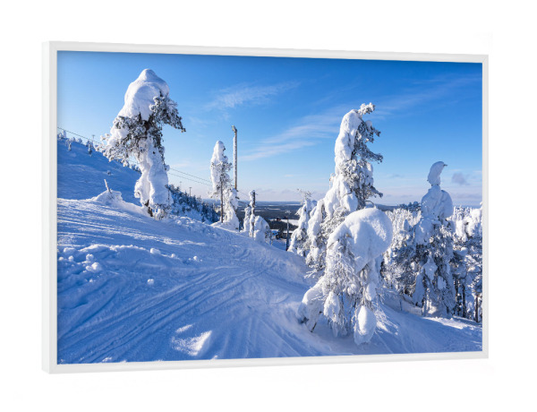 Poster mit weißem Rahmen "Winterlandschaft in Ruka" artboxONE - Natur,Reise,Reise / Länder