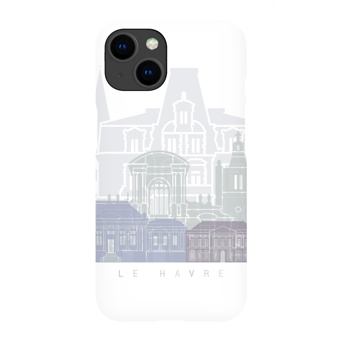 iPhone "LE HAVRE SKYLINE PASTELL" Premium-Case Handyhülle artboxONE