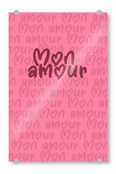 Acrylglasbild "Schriftzug Mon amour" artboxONE - Typografie,Abstrakt,Geometrie