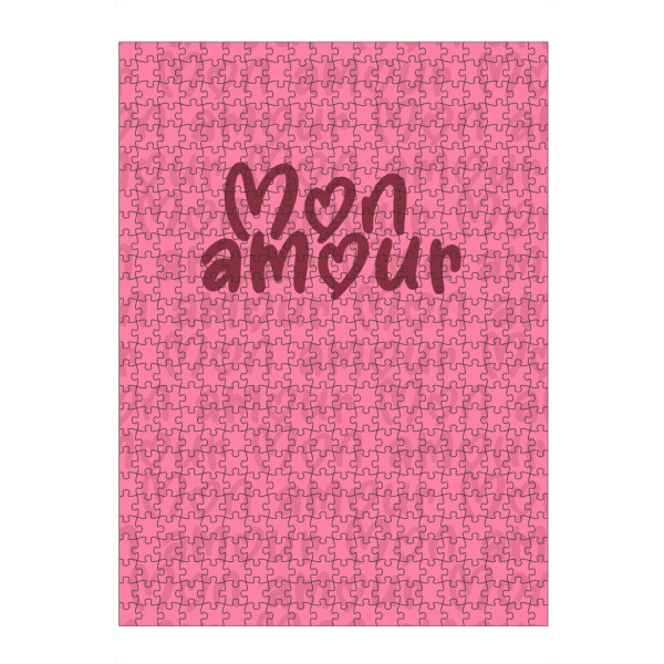 Puzzle Ravensburger "Schriftzug Mon amour" artboxONE - Typografie,Abstrakt,Geometrie