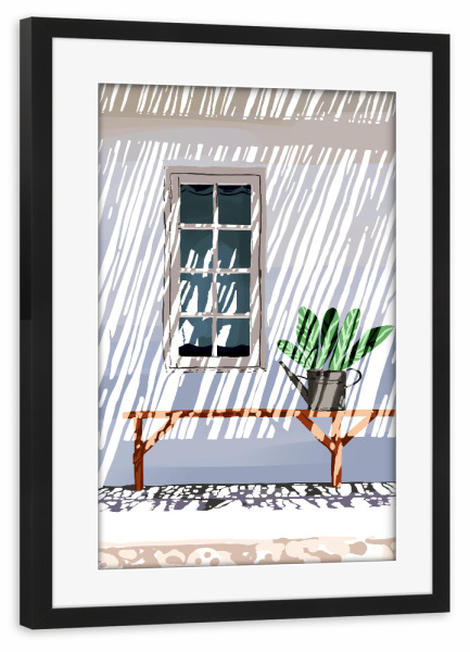 Poster mit Rahmen schwarz "Ein langsamer Sonntag" artboxONE - Architektur