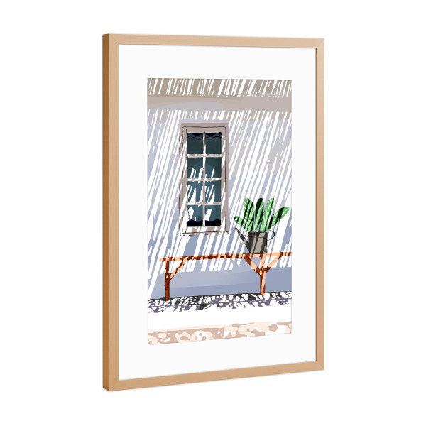 Poster mit Rahmen Kupfer "Ein langsamer Sonntag" artboxONE - Architektur