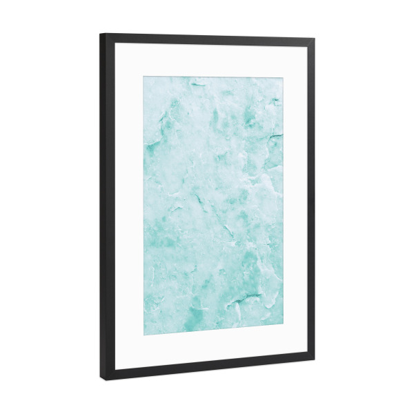 Poster mit Rahmen Schwarz (Metallic) "Süßwassermarmor" artboxONE - Natur - Blaugrün,Türkis,Marmor,Abstrakt,Textur,Natur