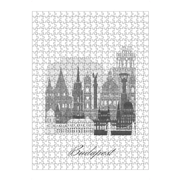 artboxONE Puzzle "Budapester Skyline sw" artboxONE - Städte,Reise,Architektur,Städte / Budapest,Kartografie