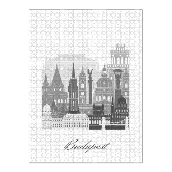 Puzzle Ravensburger "Budapester Skyline sw" artboxONE - Städte,Reise,Architektur,Städte / Budapest,Kartografie