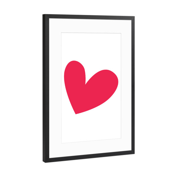 Poster mit Rahmen Schwarz (Metallic) "Rotes Herz" artboxONE - Liebe - Rot,Herz,Liebe