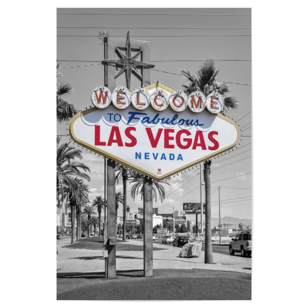 Poster "LAS VEGAS Schild" artboxONE - Schwarzweiß,Reise / Länder,Städte / Las Vegas