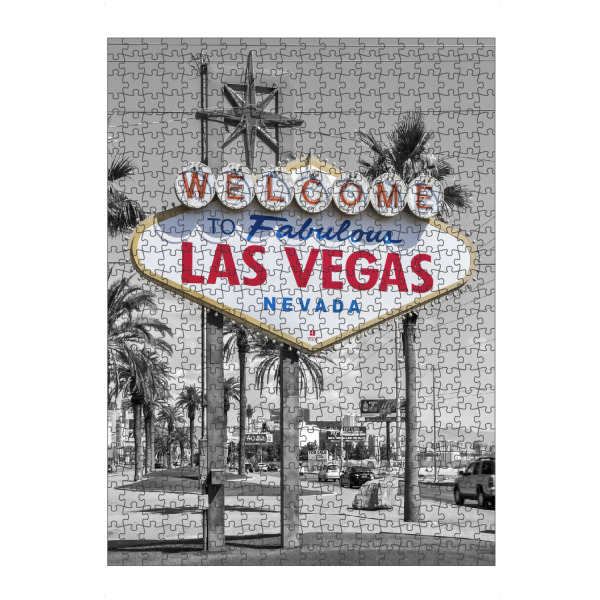 Puzzle Ravensburger "LAS VEGAS Schild" artboxONE - Schwarzweiß,Reise / Länder,Städte / Las Vegas