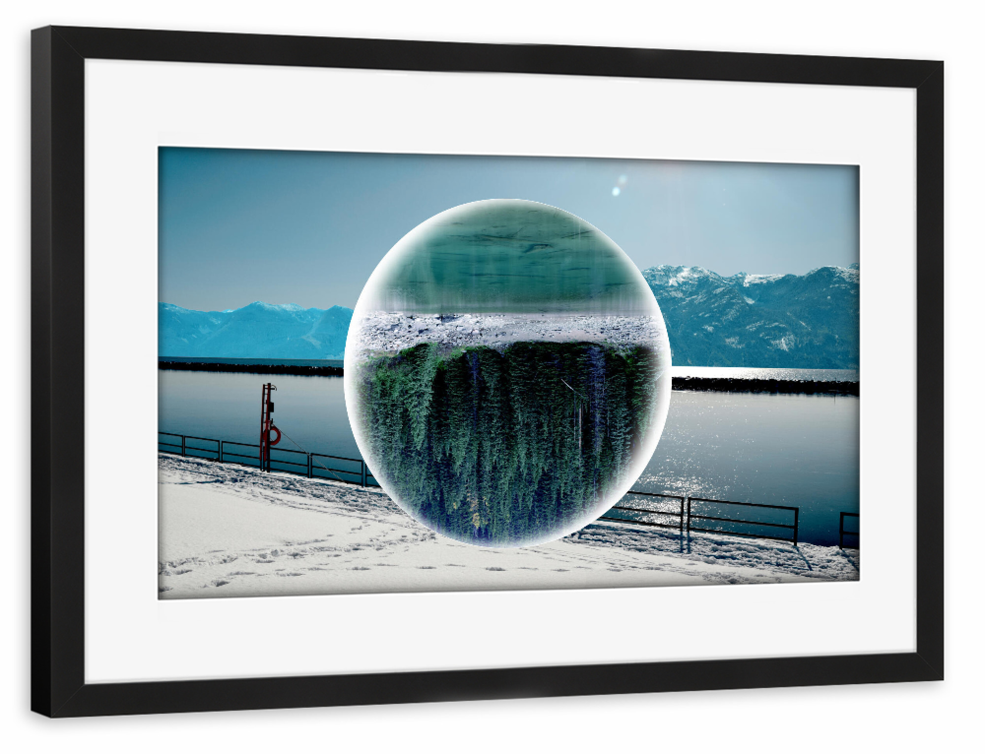 Poster mit Rahmen schwarz "Mirror Lake Canada" artboxONE - Natur,Abstrakt,Reise / Länder