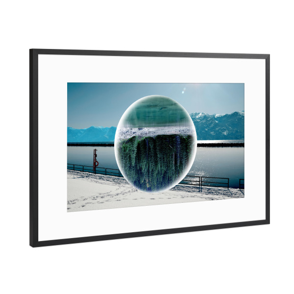 Poster mit Rahmen Schwarz (Metallic) "Mirror Lake Canada" artboxONE - Natur,Abstrakt,Reise / Länder