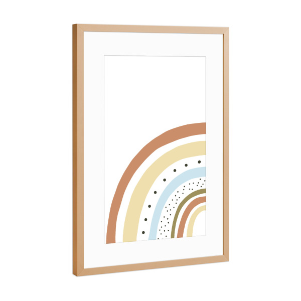 Poster mit Rahmen Kupfer "Bunter Regenbogen in Pastell" artboxONE - Natur,Für Kinder,Geometrie