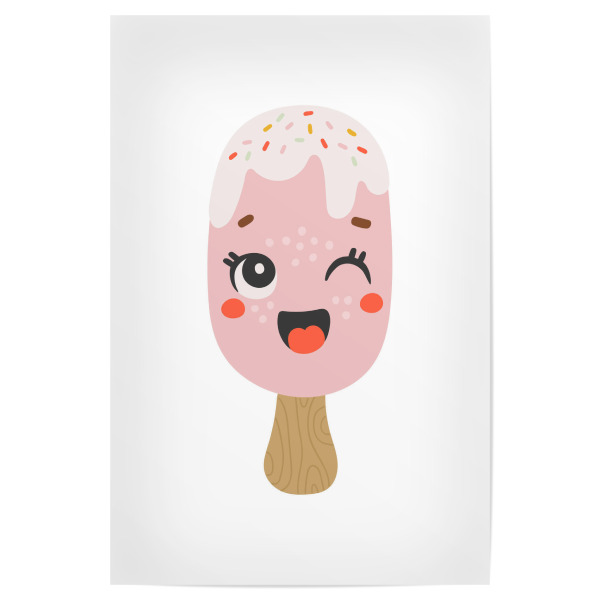 Poster "Rosa Eiskunst" artboxONE - Essen & Trinken,Abstrakt