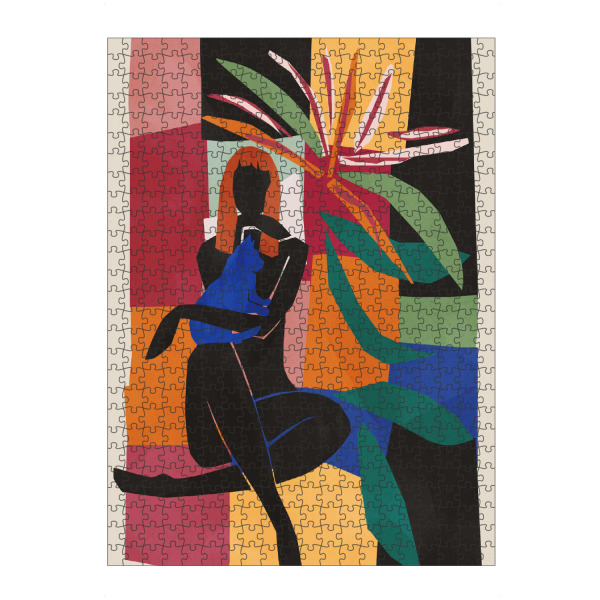 Puzzle Ravensburger "Abstrakte Dame und Katze" artboxONE - Floral,Tiere,Abstrakt