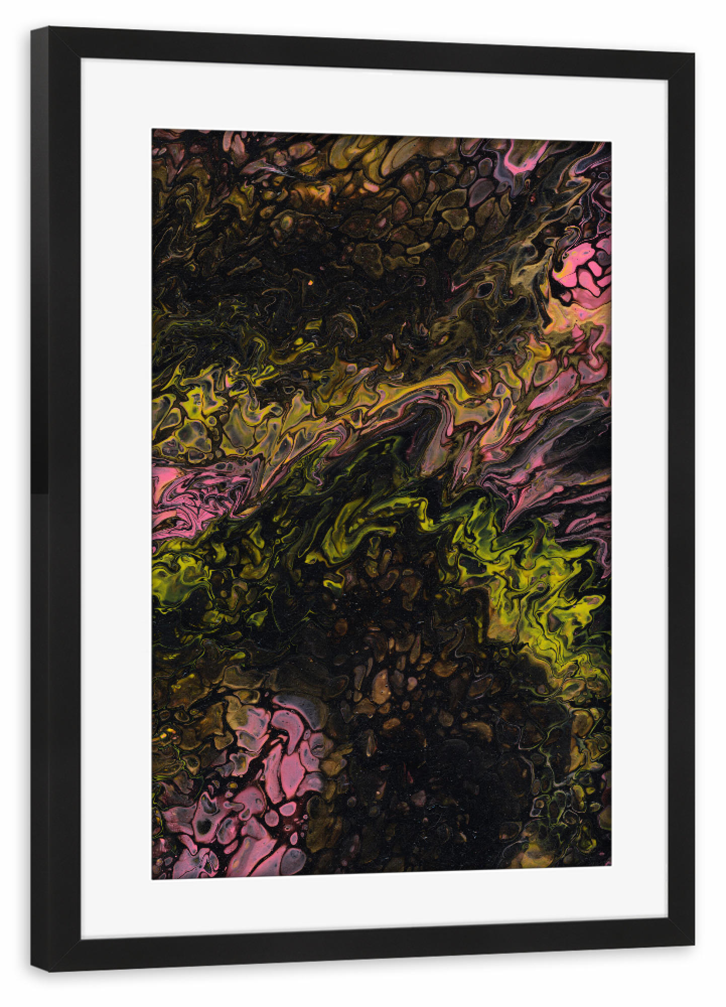 Poster mit Rahmen schwarz "DuUndIch - Broken" artboxONE - Abstrakt,Marmor,Festivals - Abstrakt,Modern,Bunt,Pinsel,Leinwand,Farbe,Farbig,Kontrast