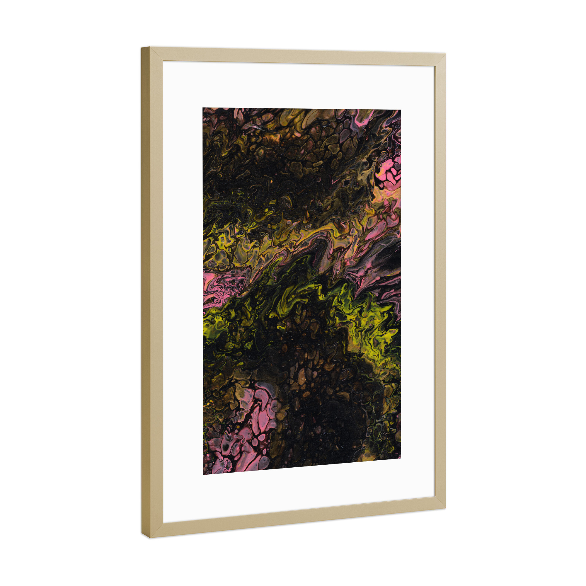 Poster mit Rahmen Gold "DuUndIch - Broken" artboxONE - Abstrakt,Marmor,Festivals - Abstrakt,Modern,Bunt,Pinsel,Leinwand,Farbe,Farbig,Kontrast