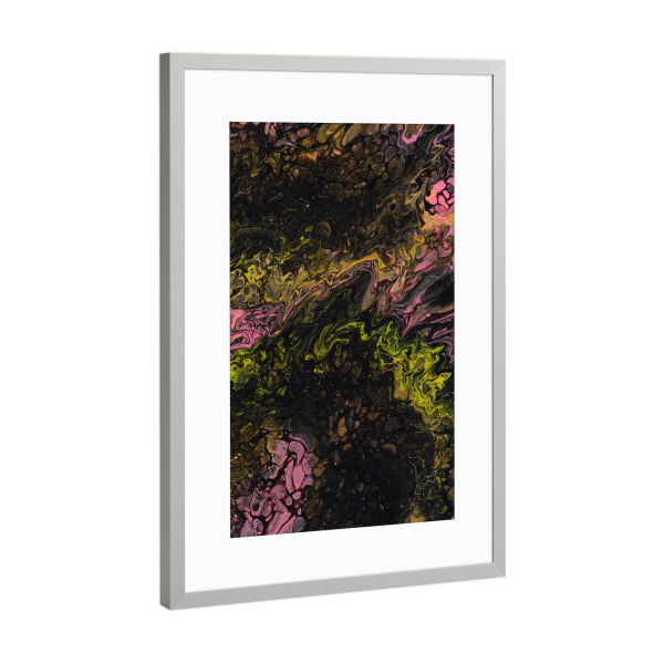 Poster mit Rahmen Silber "DuUndIch - Broken" artboxONE - Abstrakt,Marmor,Festivals - Abstrakt,Modern,Bunt,Pinsel,Leinwand,Farbe,Farbig,Kontrast