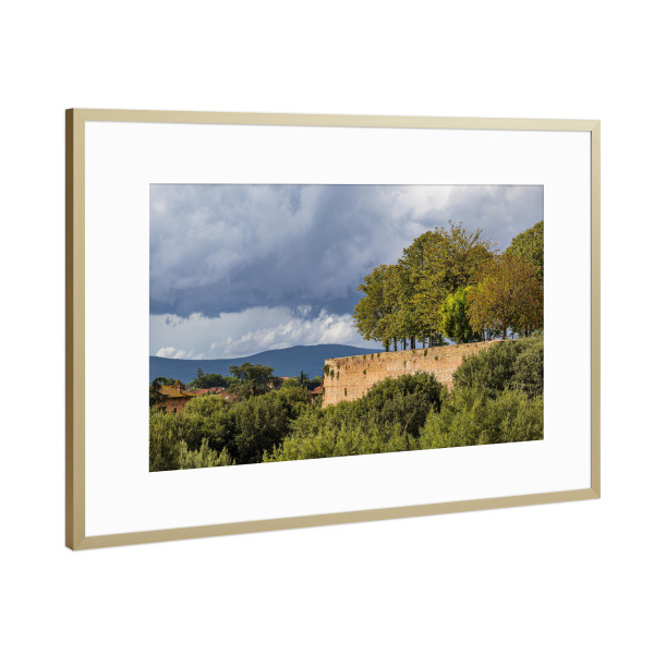 Poster mit Rahmen Gold "Stadtmauer in Siena" artboxONE - Natur,Reise,Architektur,Reise / Länder,Städte / Weitere