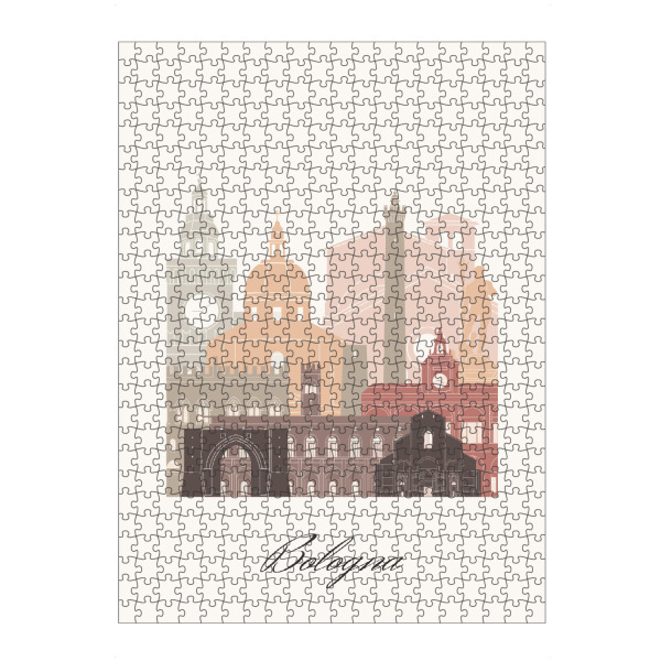 artboxONE Puzzle "Skyline von Bologna Terrakotta" artboxONE - Städte,Reise,Architektur,Kartografie