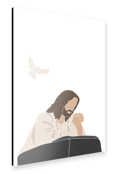 Alu-Dibond "Jesus betet Kunst" 30x20 cm artboxONE
