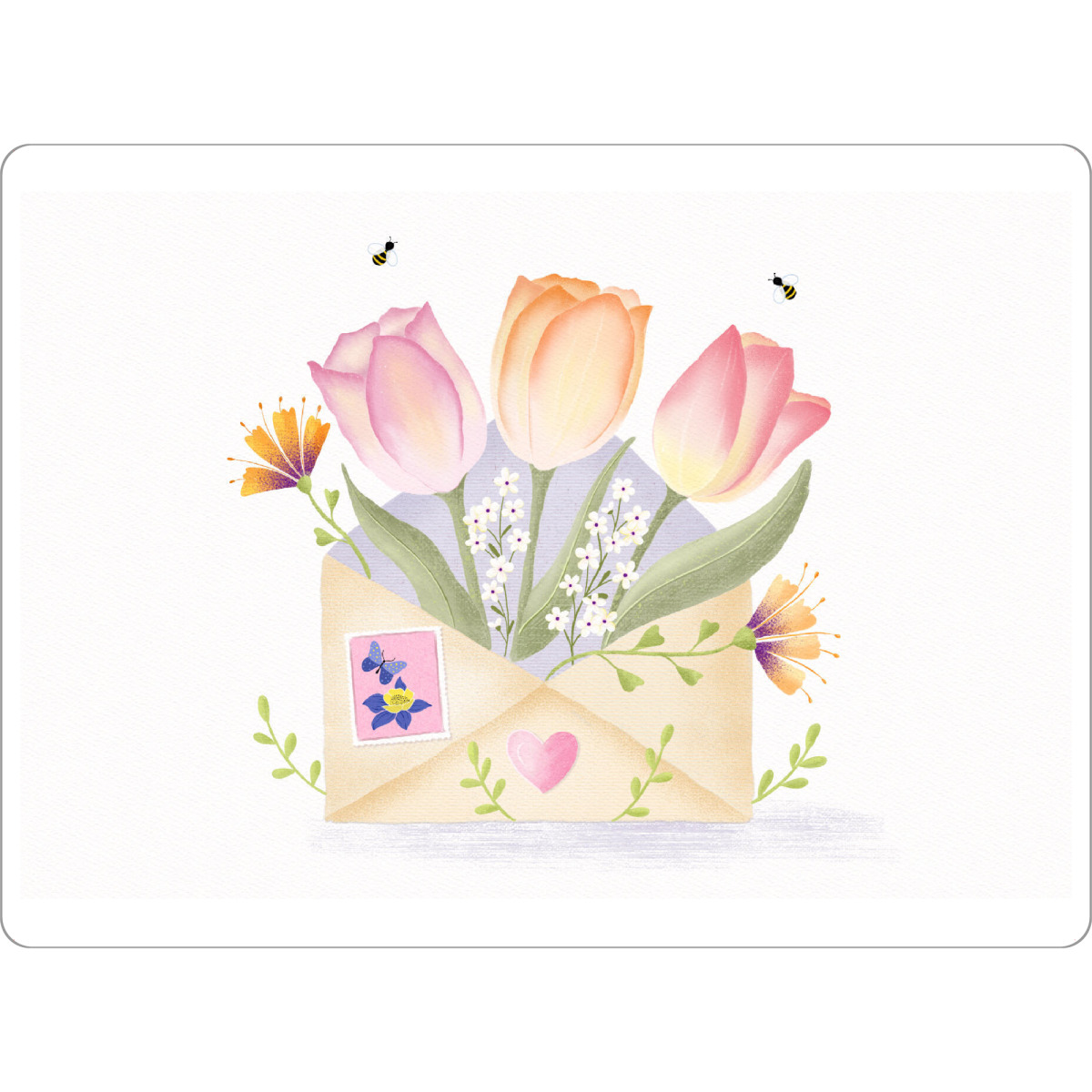 Tischset "Ich sende dir Blumen + mein Herz" artboxONE - Floral,Liebe,Für Mama