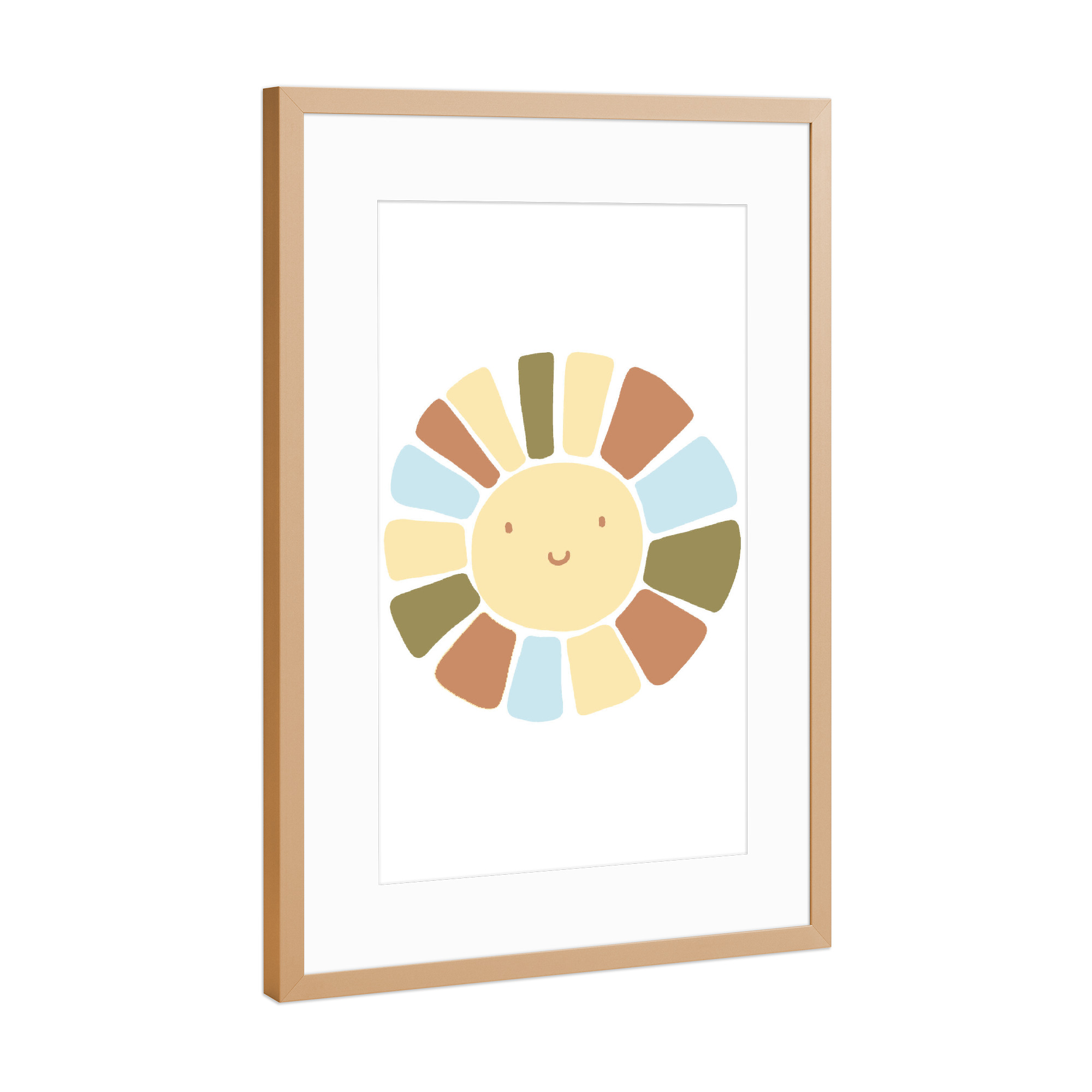 Poster mit Rahmen Kupfer "Boho Kindersonne" artboxONE - Natur,Für Kinder,Geometrie