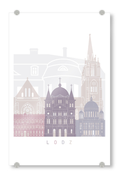 Acrylglasbild "LODZ SKYLINE PASTELL" artboxONE - Städte,Architektur