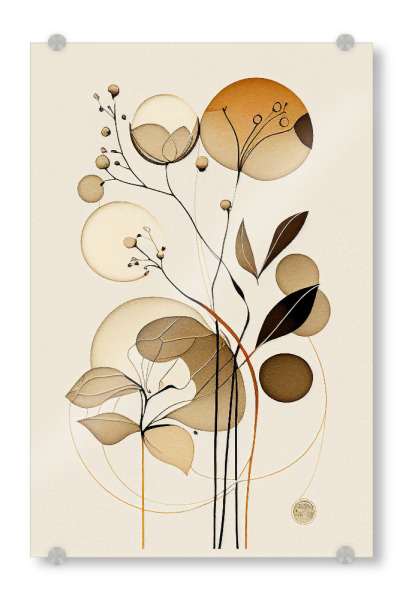 Acrylglasbild "Beige botanische Zeichnung" artboxONE - Floral,Abstrakt