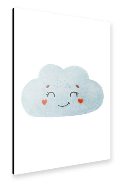 Alu-Dibond "Fröhliche Wolkenillustration" 30x20 cm artboxONE