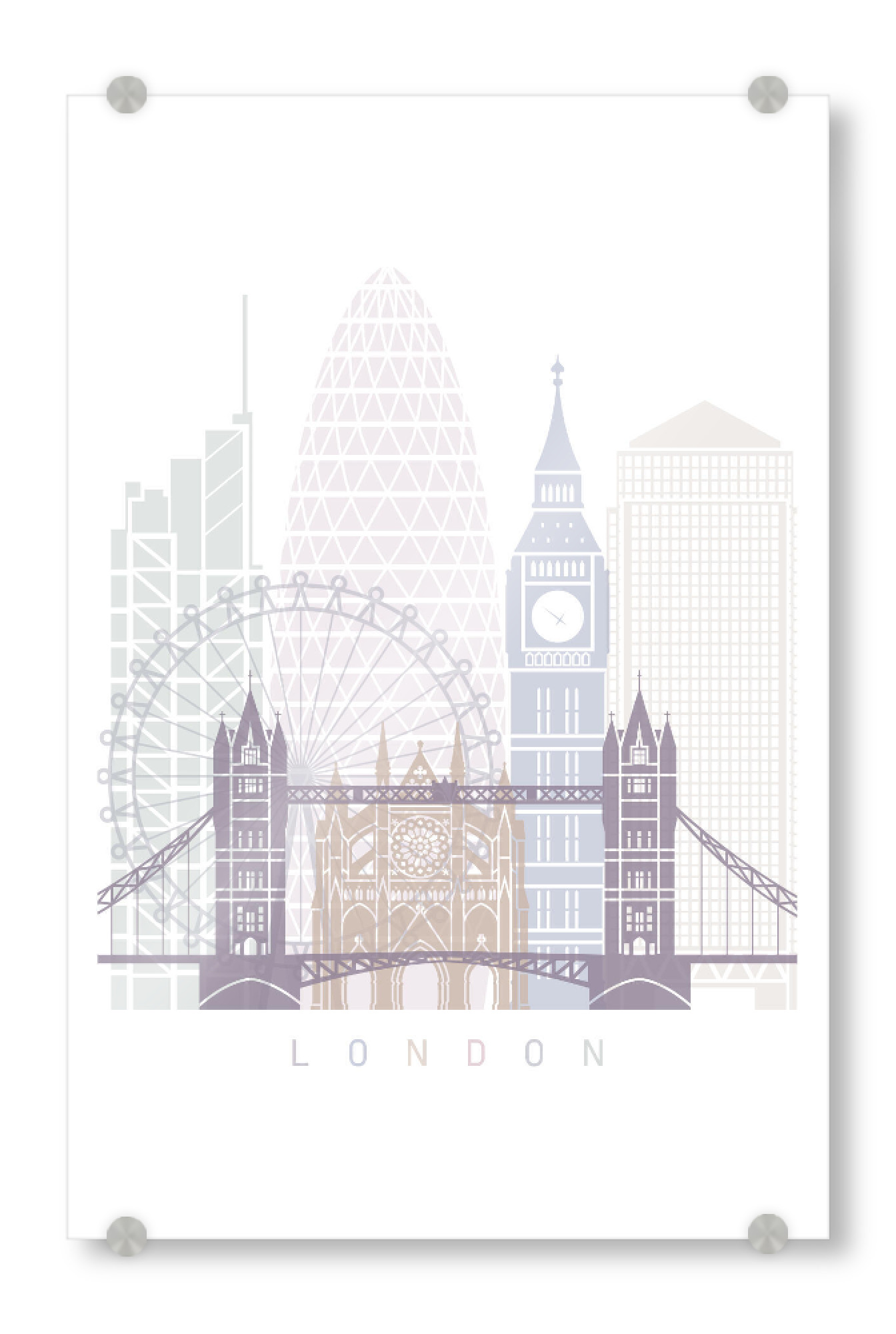 Acrylglasbild "LONDON SKYLINE PASTELL-b" artboxONE - Städte,Architektur