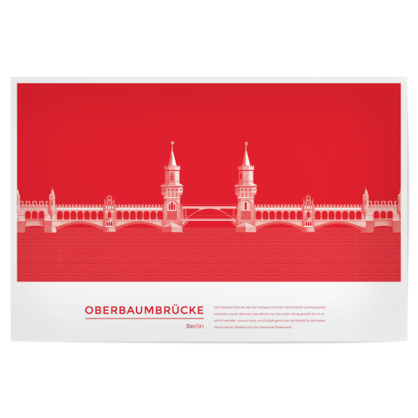 Poster 30x20 cm "Kunter - Oberbaumbrücke Berlin" artboxONE - Städte,Städte / Berlin,Architektur
