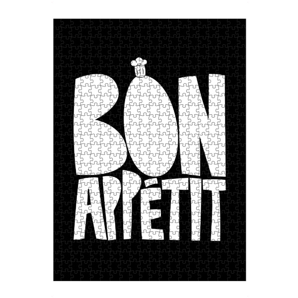 Puzzle Ravensburger "Bon Appetit (No.2)" artboxONE - Typografie,Essen & Trinken,Schwarzweiß,Essen & Trinken / Obst & Gemüse,Lustig
