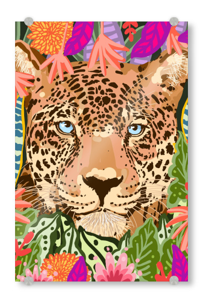 Acrylglasbild "Peek A Boo Leopard" artboxONE - Floral,Tiere
