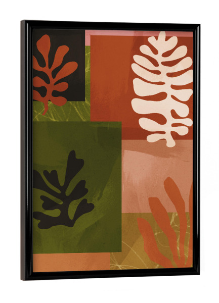 Poster mit schwarzem Rahmen "Collage aus Naturblättern" artboxONE - Natur,Floral,Abstrakt