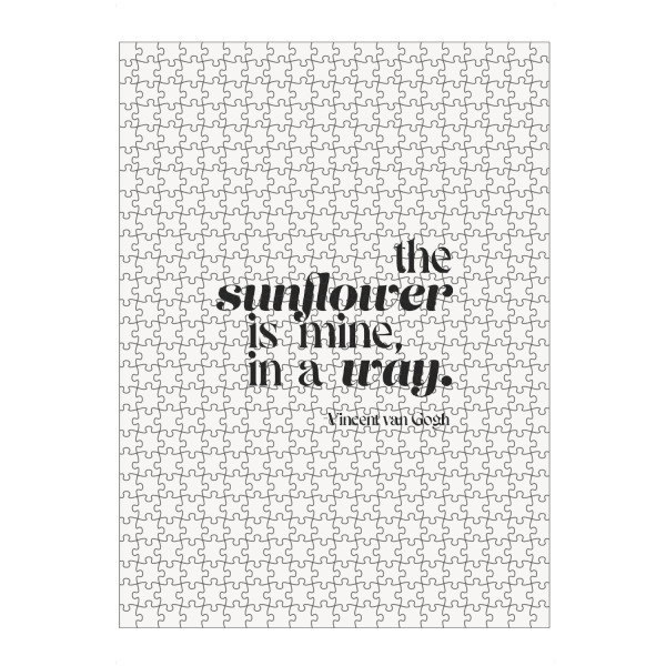 Puzzle Ravensburger "Zitat über Sonnenblume" artboxONE - Typografie,Schwarzweiß
