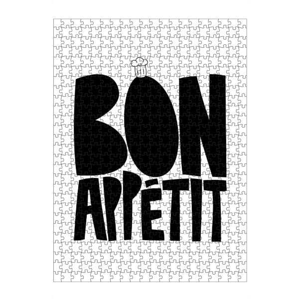 Puzzle Ravensburger "Bon Appetit (No.1)" artboxONE - Typografie,Essen & Trinken,Schwarzweiß,Essen & Trinken / Obst & Gemüse,Lustig