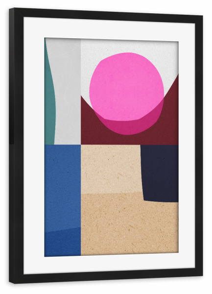 Poster mit Rahmen schwarz "Abstract collage D" artboxONE - Abstrakt,Geometrie - Abstrakt,Geometrie,Formen,Bunt