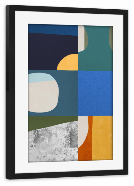 Poster mit Rahmen schwarz "Abstract collage B" artboxONE - Abstrakt,Geometrie - Abstrakt,Formen,Geometrie,Bunt