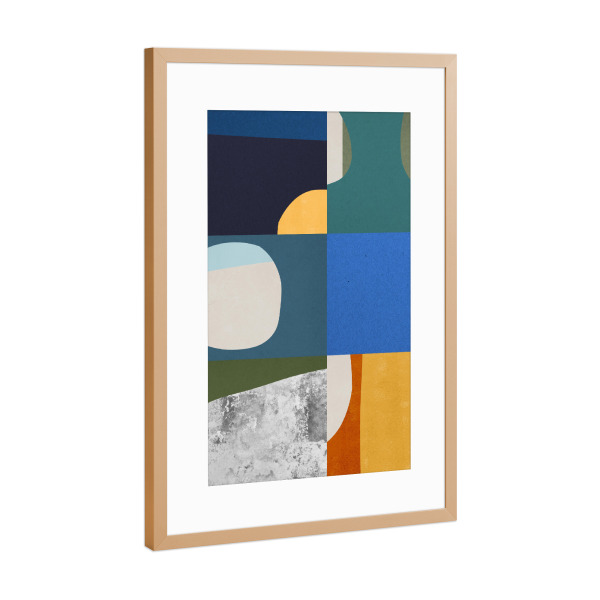 Poster mit Rahmen Kupfer "Abstract collage B" artboxONE - Abstrakt,Geometrie - Abstrakt,Formen,Geometrie,Bunt